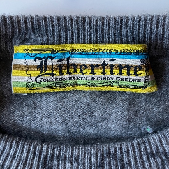 Libertine Heavily Distressed Cashmere Sweater "Ello Mate" L - Picture 6 of 7